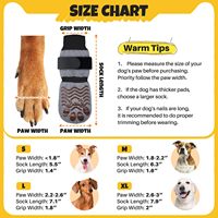 Chaussettes pour animaux de compagnie en tricot épais et chaud avec sangle réglable antidérapante pour chiens de taille moyenne et grande