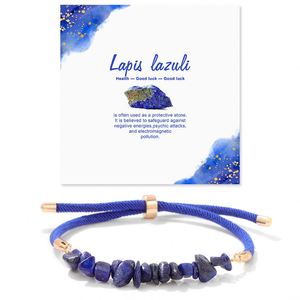 Wholesale Amethyst Rose Quartz Women Adjustable Rope <b>Healing</b> Stone <b>Bracelet</b> Irregular Natural Stone Crystal Gravel Bead <b>Bracelet</b> - Product Image 4