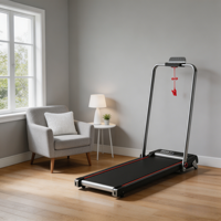 Tapis de course pliable ultra-mince avec moteur sans balais 0,75 CV, vitesse de 12 km/h, poids maximal de l'utilisateur 120 kg, pour usage domestique ou au bureau