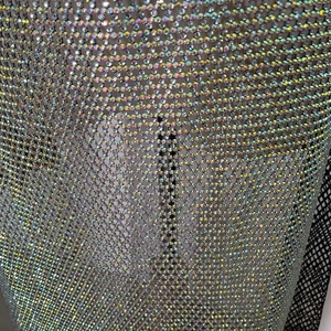 Wholesale Stretch <strong>Elastic</strong> Mesh Fabric Hotfix <strong>Crystal</strong> Glass Rhinestone Trimming Net Mesh <strong>Trim</strong> for Shoe Garment Accessories - Product Image 3