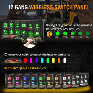 Panneau de commutation de télécommande Premium 12 Gang de qualité professionnelle étanche 12V pour Jeep hors route sans fil Universal Fit - Product Image 5
