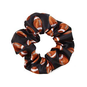 Satén fútbol baloncesto grande Scrunchie caliente Softball Rugby impreso mujeres pelo Scrunchies al por mayor - Product Image 3