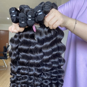 Deep Wave Unprocessed Raw Cambodian Hair Bundle, Human Hair Virgin Cuticle Aligned Hair,Bundles Human Hair Vendors - Product Image 3