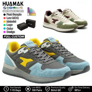 Sneakers Retrò Personalizzate per <span class=keywords><strong>Uomo</strong></span>, Scarpe Sportive Casual in Mesh e Camoscio, Produzione Diretta OEM ODM, Basso MOQ 100 Paia, Produttore con Etichetta Privata - Product Image 1