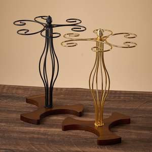 Porte-vin moderne en fer avec support pour 5 verres à pied, design rectangulaire, pour décoration de fête - Product Image 3