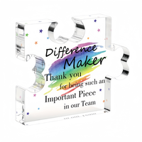 Support de présentation de puzzle en acrylique transparent, décoration de carte de bureau pour la Saint-Valentin, ornement de maison pour les fêtes, cadeau