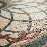 Médaillon en marbre, mosaïque de pierre naturelle traditionnelle européenne, médaillon rond pour sol, restaurant de luxe, hôtel boutique, prix en gros