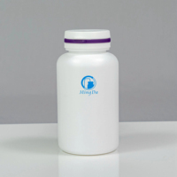 Çekme halkalı yırtılma kapağı boş katı ilaç ambalaj kabı ile kapsül tabletleri için 200ml HDPE beyaz plastik hap şişesi