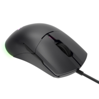 Souris de jeu légère Hot Esports avec rétroéclairage LED, design nid d'abeille, 3000 DPI, filaire USB en Paracord pour PC, ordinateur portable, bureau et usage domestique