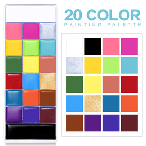 UCANBE 20 Couleurs Peinture pour le visage et le corps Huile Sûre pour les enfants Tatouage éphémère Peinture artistique Fête d'Halloween Maquillage Déguisement <span class=keywords><strong>Palette</strong></span> de beauté - Product Image 3