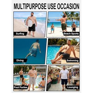 FOXA <b>Mens</b> Swim <b>Trunks</b> Quick Dry With Pockets Board Shorts Plus Size XL 8XL - Product Image 6