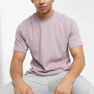 슈퍼 소프트 품질 180gsm 코튼 스판덱스 라글란 슬리브 의류 o-넥 통기성 남성 티셔츠