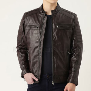 High Quality FASAM INTERNATIONAL <b>Men's</b> PU Leather <b>Jackets</b> <b>Long</b> Sleeves Zipper Pockets HIGH STREET Style for Winter Wearing - Product Image 1