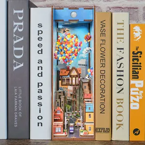 Tonecheer Viajar Com O Vento DIY Bookends Kit 3D De Madeira Puzzle Livro Nook