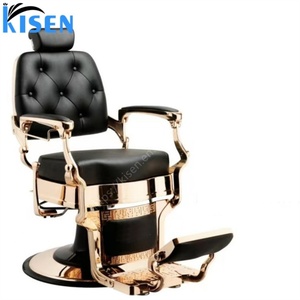 Fauteuil de Barbier Inclinable Classique Noir et Or de Haute Qualité, Style Antique Unique, de l'Usine Kisen Foshan, pour Salon de Coiffure - En Promotion - Product Image 6