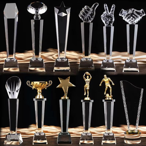 Custom Acrylic Crystal <b>Trophy</b> Award With Wooden Base Laser Engraving Logo Corporate Recognition Ceremony Gift <b>Trophy</b> - Product Image 2