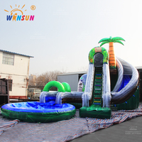 WINSUN USA Toboggan aquatique gonflable commercial extérieur personnalisé en PVC Modèle Coconut Falls WSS-340 0,55 mm Capacité 100-500 kg 5-10 personnes