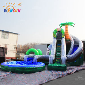Tobogán de agua inflable de PVC para exteriores comercial personalizado Tobogán de agua inflable Coconut Falls - Product Image 2