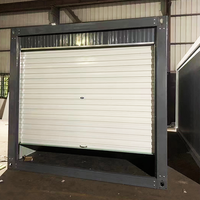 Maison conteneur modulaire pliable en acier avec panneaux sandwich, garage de stockage, étanche, ignifuge, écologique, porte à enroulement