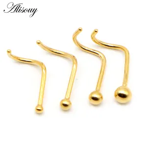 Wholesale Small Ball Nose Rings Piercing Ear Studs Earrings 1.5mm 20G Surgical Stainless Steel Black Gold Color Body Jewelry