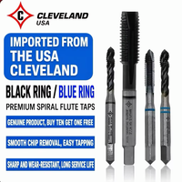 Cleveland Single Black Ring HSS-E Tap Spiral Flute & Spiral Point Steam Oxide for Cast Iron Blind & Through Hole Tapping