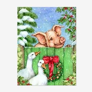 Pintura de diamantes de pato y cerdo de Navidad 5D, regalo para niños, pintura de diamantes de lona completa, Kit de bordado artesanal, decoración del hogar