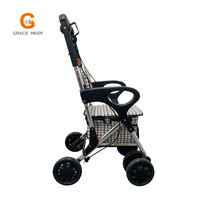 Chariot de shopping pliable pour personnes âgées avec siège pour personnes âgées