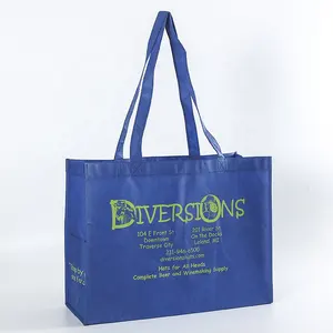 Eco Custom Logo Printed Reusable Extra-Wide Non Woven Fabric Carry Tote Bag Grocery Shopping Bags