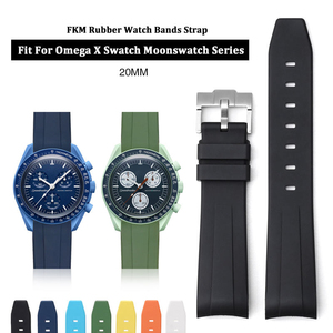 Bracelet de montre en caoutchouc FKM incurvé de 20 mm pour Rolex, bracelets de montre en caoutchouc fluoré de 20 mm pour <span class=keywords><strong>Omega</strong></span> X <span class=keywords><strong>Swatch</strong></span> <span class=keywords><strong>Moonswatch</strong></span> - Product Image 2