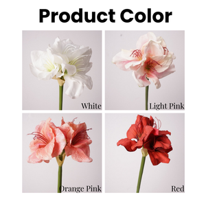 Haute qualité artificielle <span class=keywords><strong>Amaryllis</strong></span> ampoules <span class=keywords><strong>fleur</strong></span> blanc rose 3 têtes soie tissu <span class=keywords><strong>fleur</strong></span> artificielle pour la décoration de mariage à la maison - Product Image 3
