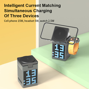 Loa Bluetooth <span class=keywords><strong>5</strong></span>.3 đa chức năng cao cấp, đồng hồ báo thức, hoạt ảnh pixel, sạc không dây từ tính 6 trong 1 cho điện thoại, đồng hồ thông minh, tai nghe - Product Image 5