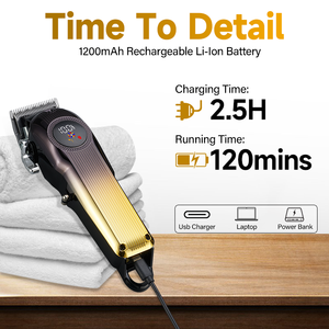 Hot New người đàn ông chuyên nghiệp của không dây điện cắt tóc cắt tóc tiếng ồn thấp râu tông đơ LED hiển thị hiệu quả cao Hot Bán - Product Image 2