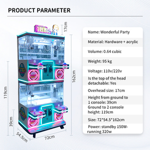 Máquina recreativa <span class=keywords><strong>de</strong></span> grúa modelo HB 76, favorita <span class=keywords><strong>de</strong></span> los niños, con receptor <span class=keywords><strong>de</strong></span> billetes metálico, para capturar juguetes, con WiFi y luces intermitentes - Product Image 6