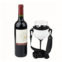 Porte-verre à vin en néoprène, manchon isotherme portable, sangle réglable, porte-boissons réutilisable pour la marche, les pique-niques en plein air