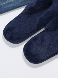 Pantuflas de Mujer Cómodas y Acogedoras, Tipo Chanclas, con Peluche Sintético en <span class=keywords><strong>Azul</strong></span>, para Spa y Casa, Venta al Por Mayor de Fábrica - Product Image 4