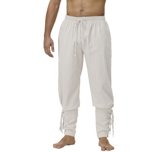 Disfraz de pantalones medievales para hombre y <span class=keywords><strong>mujer</strong></span>, pantalones de <span class=keywords><strong>pirata</strong></span> con cordones, pantalones renacentistas, <span class=keywords><strong>Pirata</strong></span>, marrón, negro, de talla grande, Halloween - Product Image 3