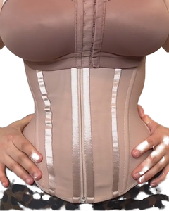 Gaine amincissante OEM pour femme, Fajas colombiennes, gaine ventre plat, gilet sculptant, 25 baleines en acier, 3 rangées de crochets, fermeture éclair - Product Image 3