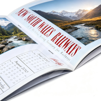 Papier d'art A3 157 g/m², impression offset, calendrier personnalisé, reliure à chevalet avec plastification