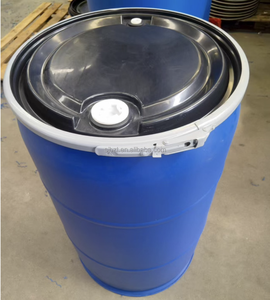 Fût en plastique <span class=keywords><strong>bleu</strong></span> de 200 kg avec anneau métallique, épaissi, à large ouverture, capacité de 200 L, résistant aux acides et aux alcalis, pour le stockage de produits chimiques et d'huiles - Product Image 1