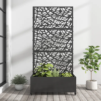 Jardinière surélevée en métal personnalisée avec treillis et roues Bac à plantes de 72x47x16 po avec treillis pour plantes grimpantes et légumes