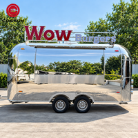 Remorque alimentaire mobile en acier inoxydable sur mesure Cogsun pour la vente de nourriture en rue, chariot de vente de nourriture en acier inoxydable pour l'extérieur
