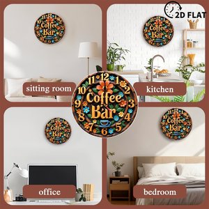 Round Wooden Wall <b>Clock</b> 25x25Cm Classic Nordic Silent Non Ticking Home Hotel Room Decor <b>Clock</b> - Product Image 3