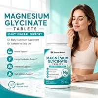 Comprimés de glycinate et de bisglycinate de magnésium végétaliens, sans sucre et sans arrière-goût, pour la tranquillité