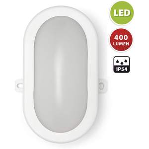 Lámpara de Pared LED Blanca Velamp TARTARUGA de 5.5W, IP54, 450lm, 4000K, Diseño Moderno de Plástico, Montaje en Pared - Product Image 2