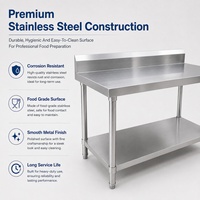 Table de préparation professionnelle en acier inoxydable pour restaurant, hôtel, traiteur, équipement de cuisine