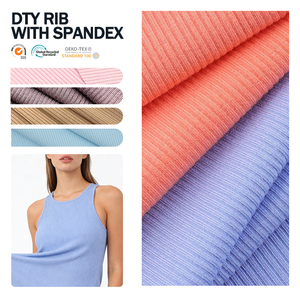 Tela de punto DTY con elastano, poliéster y elastano, tejido suave de primera calidad para la fabricación de ropa. - Product Image 1