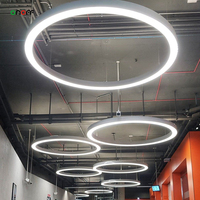 Luminaire suspendu LED rond blanc en forme de coquille pour plafond ouvert, 1,5 m, 2 m, pour bureau