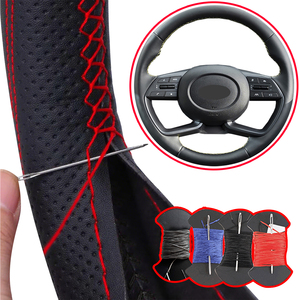 <span class=keywords><strong>Funda</strong></span> Popular para <span class=keywords><strong>Volante</strong></span> de Coche de 38CM, Cosida a Mano, de Cuero de Microfibra, de 4 Radios, para AVANTE, Santa Cruz, Tucson, Plug, <span class=keywords><strong>I20</strong></span> - Product Image 1
