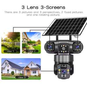 V380 toàn cảnh 360 không dây Wifi/4G camera năng lượng mặt trời giám sát bóng Ba ba cảm biến Ống Kính Ngoài Trời 12MP Camera An Ninh Gia Đình - Product Image 3
