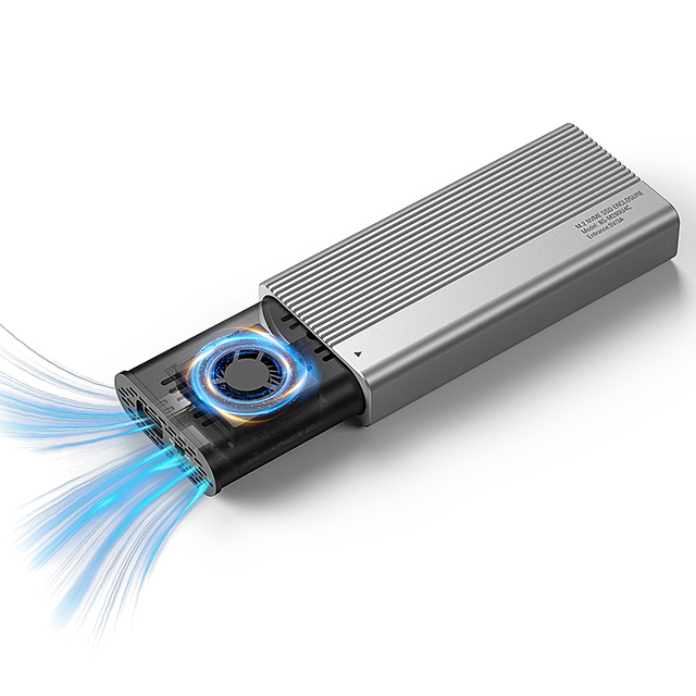 40Gbps External M.2 NVME PCIE SSD Case Enclosure Cooling Fan Tool-Free USB-C Compatible with Thunderbolt 3/4 USB3.2/3.1/3.0/2.0